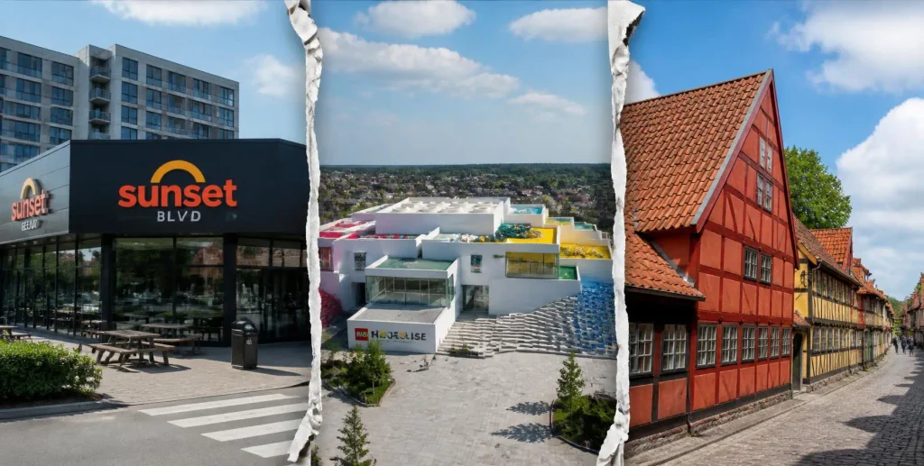 Sunset Boulevard fastfoodrestaurant i Danmark med LEGO House i Billund og Den Gamle By i Aarhus